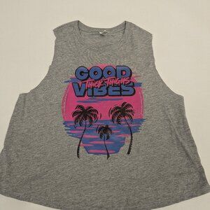 Barbells and Ponytails Good Vibes Racer Crop NEW